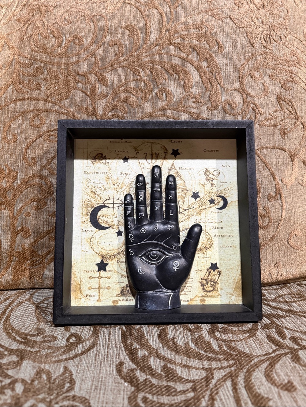 Black Mystical Palm Hand Shadow Box